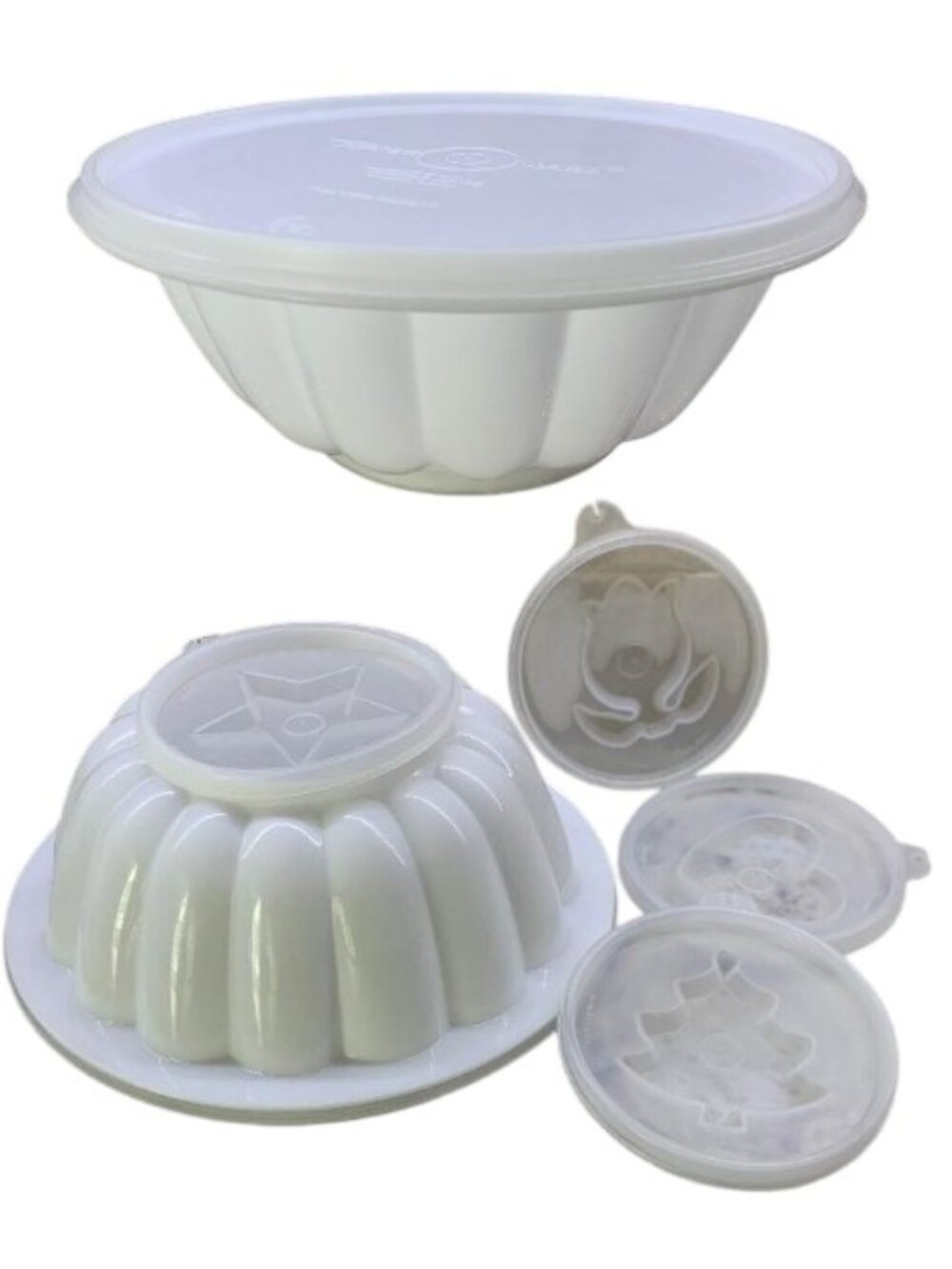Vintage Tupperware Classic Jel-N-Serve Mold, #616 Flower, tree, heart, star